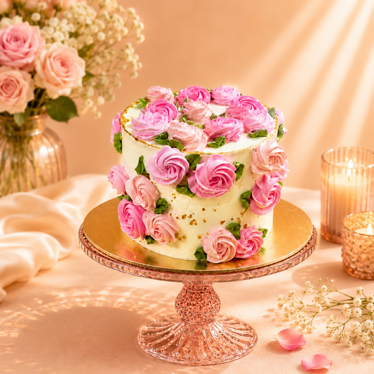 Ivory Bloom Wedding Cake